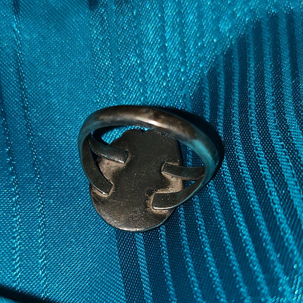 GENIUNE TURQUOISE RING, SET in SILVER and  BRACELET with FAUX STONE ACCENTS - Picture 9 of 9